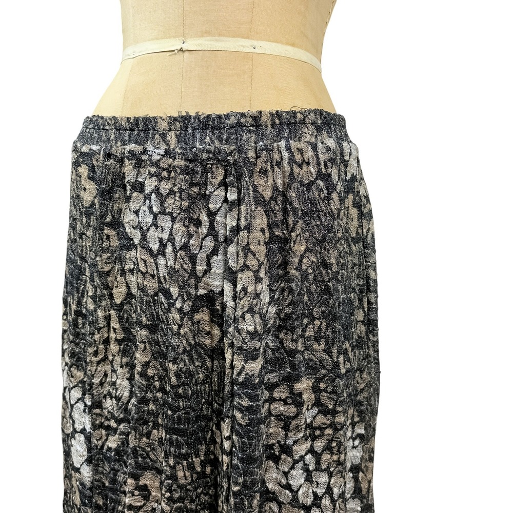 90s Whimsigoth Metallic Snake Print Maxi Skirt Black Silver Draped Flowy Size M - Picture 2 of 9